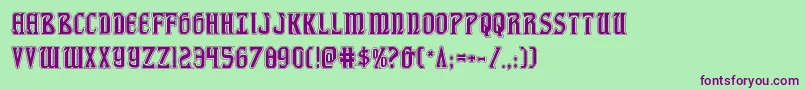 fiddlerscoveacad Font – Purple Fonts on Green Background