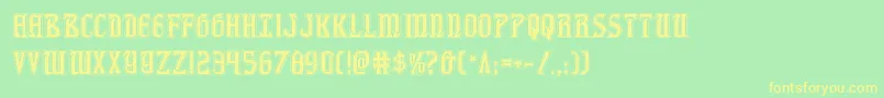 fiddlerscoveacad Font – Yellow Fonts on Green Background