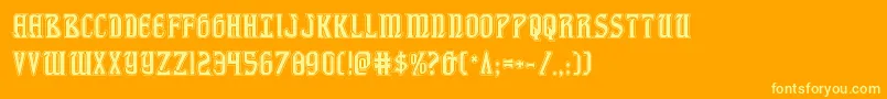 fiddlerscoveacad Font – Yellow Fonts on Orange Background