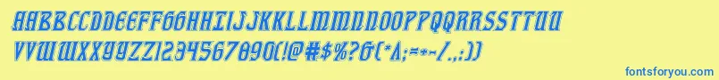 fiddlerscoveacadital Font – Blue Fonts on Yellow Background