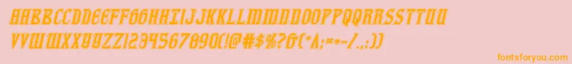 fiddlerscoveacadital-Schriftart – Orangefarbene Schriften auf rosa Hintergrund