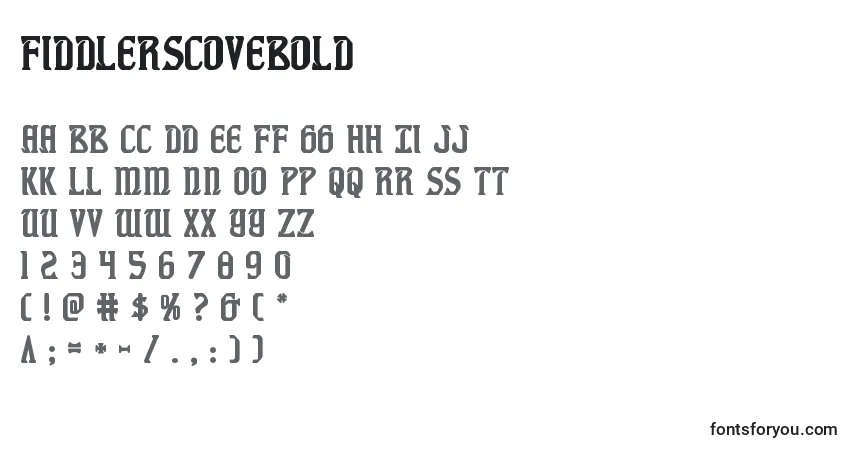 Schriftart Fiddlerscovebold (126627) – Alphabet, Zahlen, spezielle Symbole