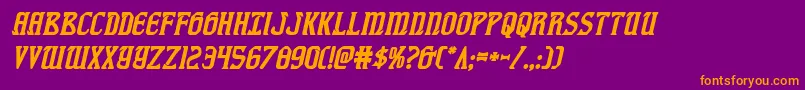 fiddlerscoveboldital Font – Orange Fonts on Purple Background