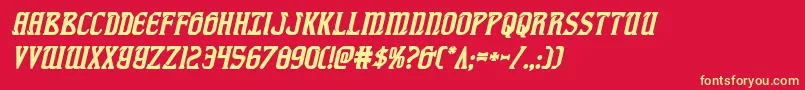fiddlerscoveboldital Font – Yellow Fonts on Red Background