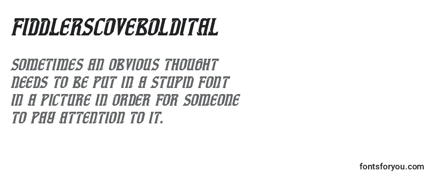 Review of the Fiddlerscoveboldital (126628) Font