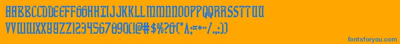 Weitere Informationen zur fiddlerscovecond-Schriftart fiddlerscovecond-Schriftart – Blaue Schriften auf orangefarbenem Hintergrund