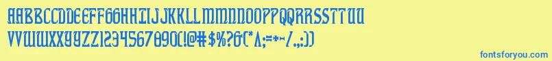 fiddlerscovecond Font – Blue Fonts on Yellow Background