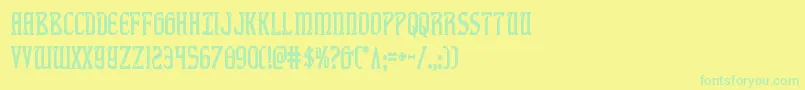 fiddlerscovecond Font – Green Fonts on Yellow Background