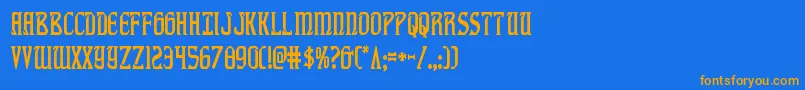 fiddlerscovecond Font – Orange Fonts on Blue Background
