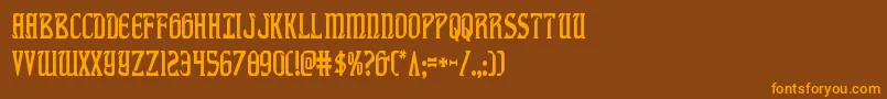 fiddlerscovecond Font – Orange Fonts on Brown Background