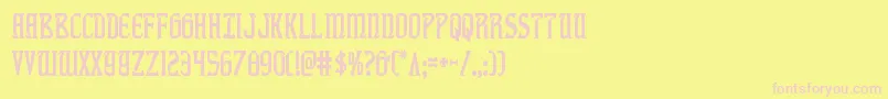fiddlerscovecond Font – Pink Fonts on Yellow Background