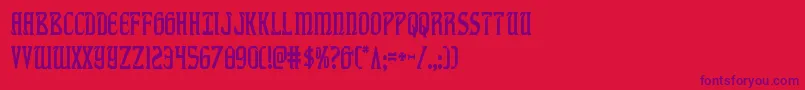 fiddlerscovecond-Schriftart – Violette Schriften auf rotem Hintergrund