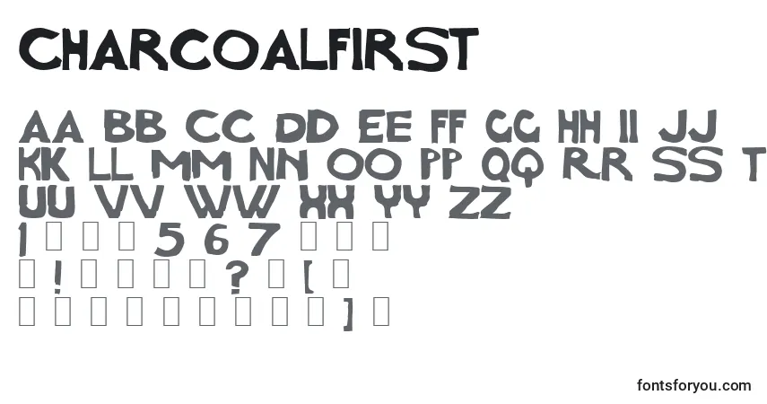 Czcionka CharcoalFirst – alfabet, cyfry, specjalne znaki