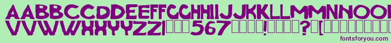 CharcoalFirst-fontti – violetit fontit vihreällä taustalla