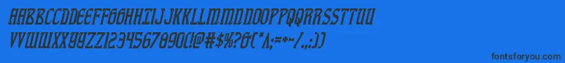 fiddlerscovecondital-Schriftart – Schwarze Schriften auf blauem Hintergrund