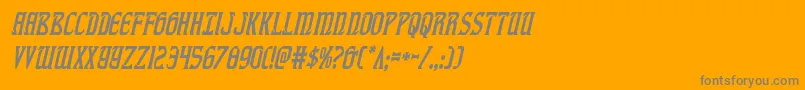 fiddlerscovecondital-Schriftart – Graue Schriften auf orangefarbenem Hintergrund