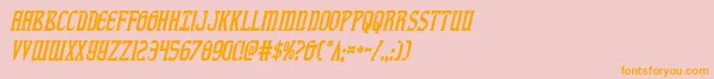 fiddlerscovecondital-Schriftart – Orangefarbene Schriften auf rosa Hintergrund