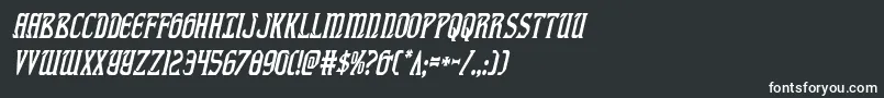 fiddlerscovecondital-fontti – valkoiset fontit mustalla taustalla