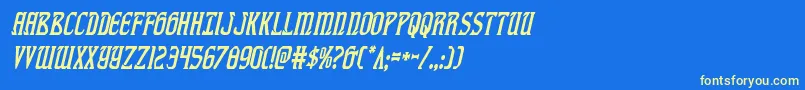 fiddlerscovecondital Font – Yellow Fonts on Blue Background