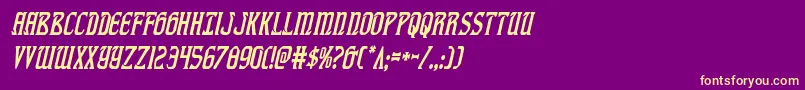 フォントfiddlerscovecondital – 紫の背景に黄色のフォント