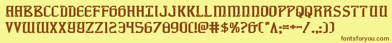 fiddlerscoveexp Font – Brown Fonts on Yellow Background