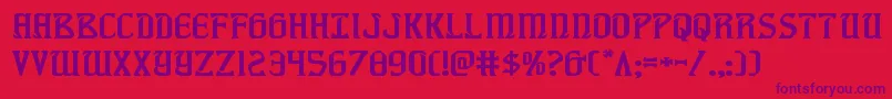 fiddlerscoveexp Font – Purple Fonts on Red Background