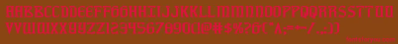 フォントfiddlerscoveexp – 赤い文字が茶色の背景にあります。