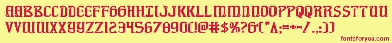 fiddlerscoveexp Font – Red Fonts on Yellow Background