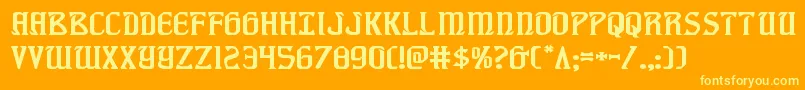 Czcionka fiddlerscoveexp – żółte czcionki na pomarańczowym tle