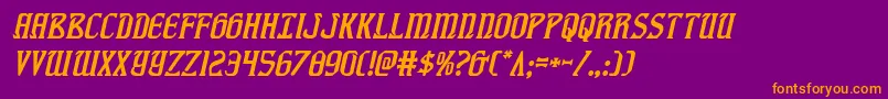 fiddlerscoveital Font – Orange Fonts on Purple Background