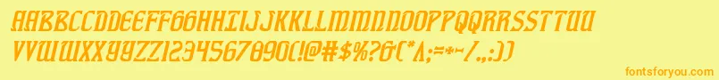 fiddlerscoveital Font – Orange Fonts on Yellow Background