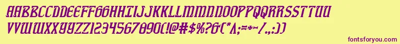 fiddlerscoveital Font – Purple Fonts on Yellow Background