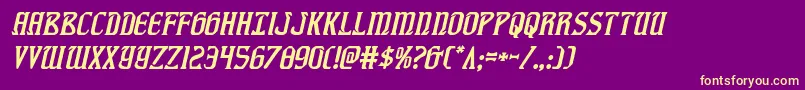 fiddlerscoveital Font – Yellow Fonts on Purple Background
