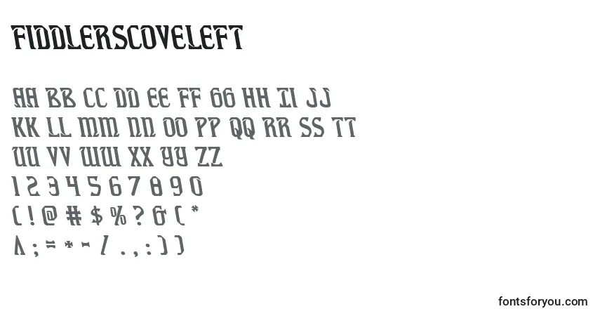 Schriftart Fiddlerscoveleft (126634) – Alphabet, Zahlen, spezielle Symbole
