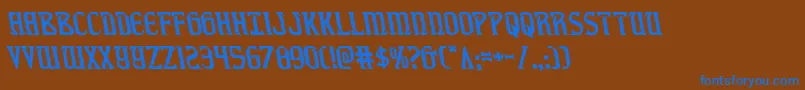 fiddlerscoveleft Font – Blue Fonts on Brown Background