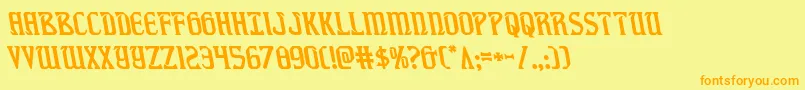 fiddlerscoveleft Font – Orange Fonts on Yellow Background