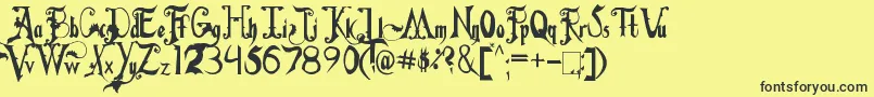 Fiddums Family Font – Black Fonts on Yellow Background