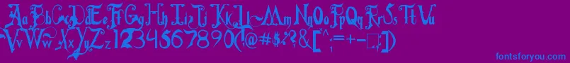 Fiddums Family Font – Blue Fonts on Purple Background