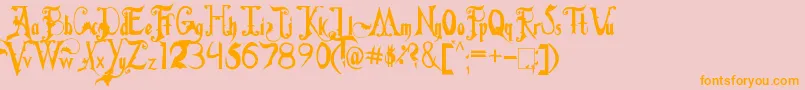 Fiddums Family Font – Orange Fonts on Pink Background