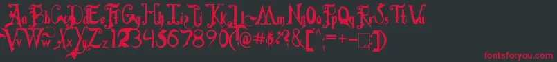 Fiddums Family Font – Red Fonts on Black Background