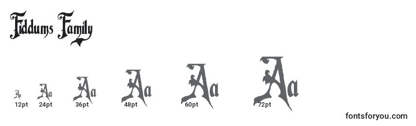Fiddums Family Font Sizes