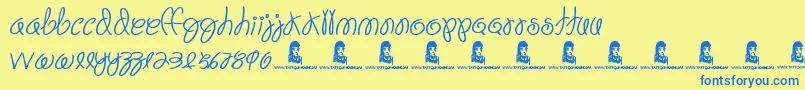 Шрифт Fiesta Time – синие шрифты на жёлтом фоне