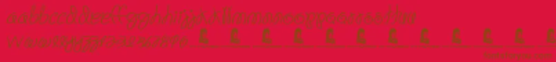 Fiesta Time-Schriftart – Braune Schriften auf rotem Hintergrund