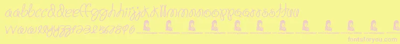 Fonte Fiesta Time – fontes rosa em um fundo amarelo