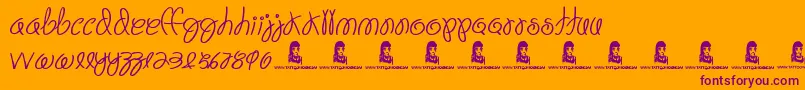 Шрифт Fiesta Time – фиолетовые шрифты на оранжевом фоне