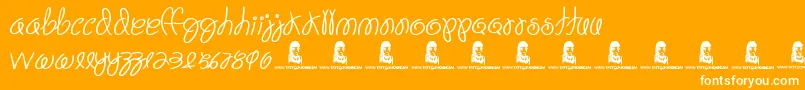 Fiesta Time-Schriftart – Weiße Schriften auf orangefarbenem Hintergrund