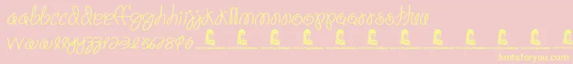 Fiesta Time-Schriftart – Gelbe Schriften auf rosa Hintergrund