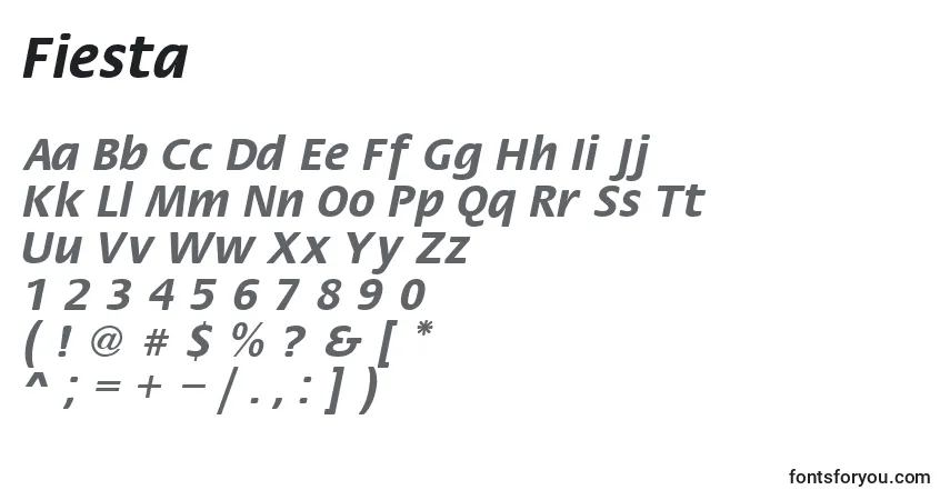 Czcionka Fiesta (126638) – alfabet, cyfry, specjalne znaki