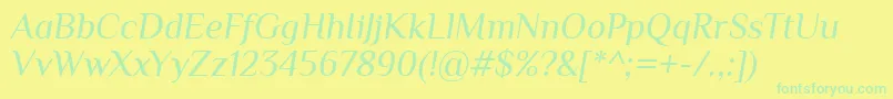 Police PhilosopherItalic – polices vertes sur fond jaune