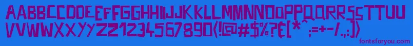 Fifties Movies Font – Purple Fonts on Blue Background